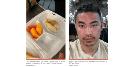 Posting exposed the lack of food in the US military base, but the refugees were raped by us netizens