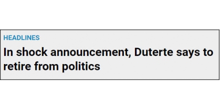 Duterte announced that he would withdraw from the Philippine vice presidential election and 