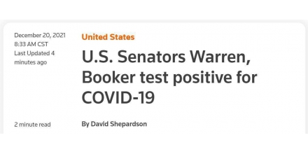 The cumulative number of new crown deaths in the United States exceeded 800000, and two senators rev